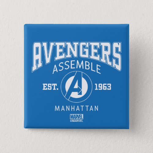 Avengers Collegiate Logo Avengers Button