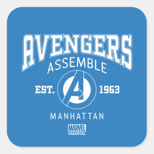 Avengers Collegiate Logo Avengers Square Sticker