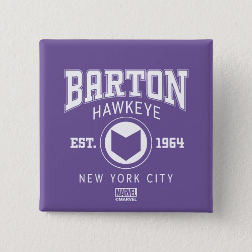 Avengers Collegiate Logo Barton Hawkeye Button