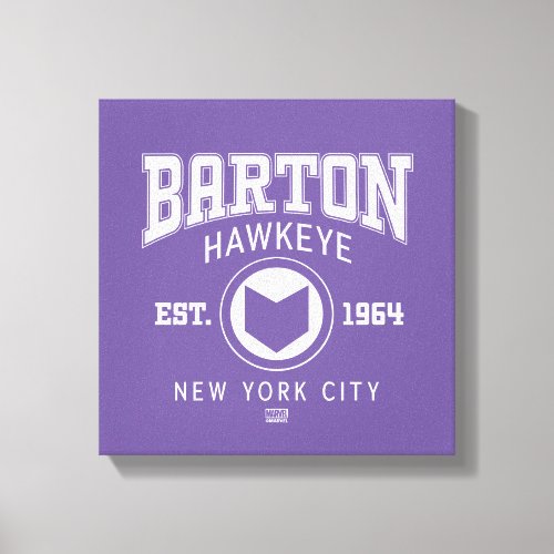 Avengers Collegiate Logo Barton Hawkeye Canvas Print
