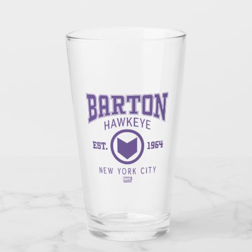 Avengers Collegiate Logo Barton Hawkeye Glass