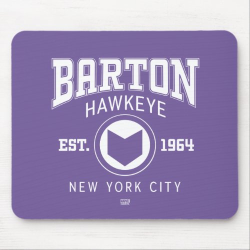 Avengers Collegiate Logo Barton Hawkeye Mouse Pad