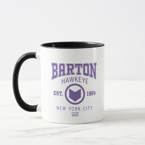 Avengers Collegiate Logo Barton Hawkeye Mug