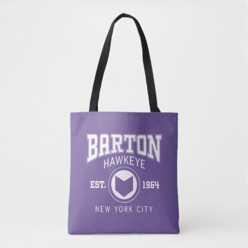 Avengers Collegiate Logo Barton Hawkeye Tote Bag