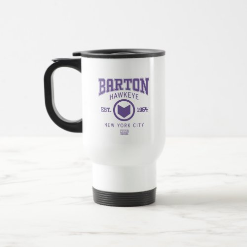 Avengers Collegiate Logo Barton Hawkeye Travel Mug
