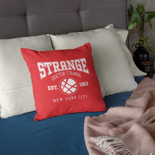 Avengers Collegiate Logo Doctor Strange Throw Pillow