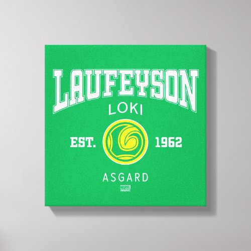 Avengers Collegiate Logo Laufeyson Loki Canvas Print