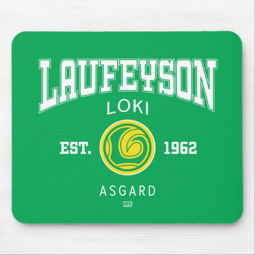 Avengers Collegiate Logo Laufeyson Loki Mouse Pad