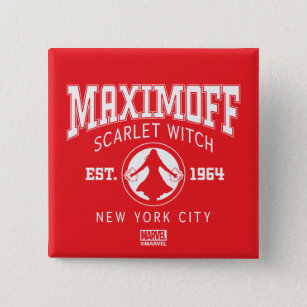 Avengers Collegiate Logo: Maximoff Scarlet Witch Button
