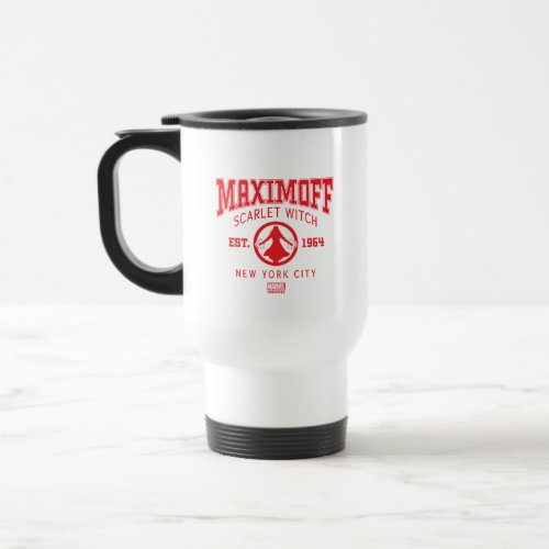 Avengers Collegiate Logo Maximoff Scarlet Witch Travel Mug