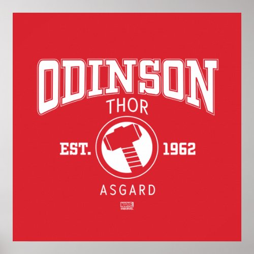 Avengers Collegiate Logo Odinson Thor Poster