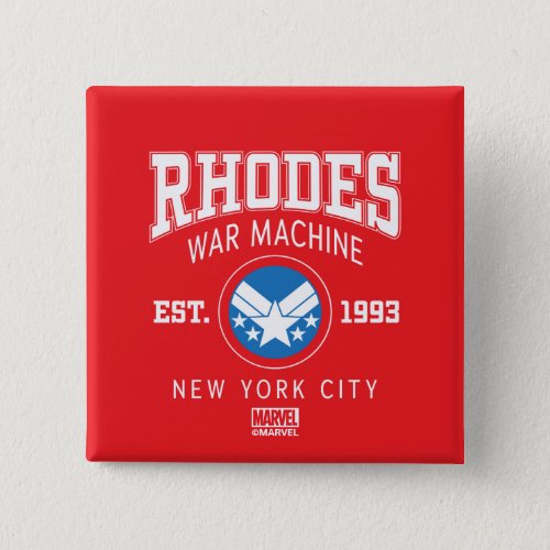 Avengers Collegiate Logo Rhodes War Machine Button