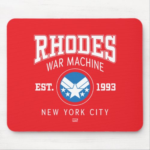 Avengers Collegiate Logo Rhodes War Machine Mouse Pad