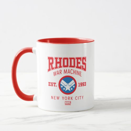 Avengers Collegiate Logo Rhodes War Machine Mug