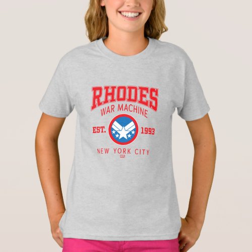 Avengers Collegiate Logo Rhodes War Machine T_Shirt