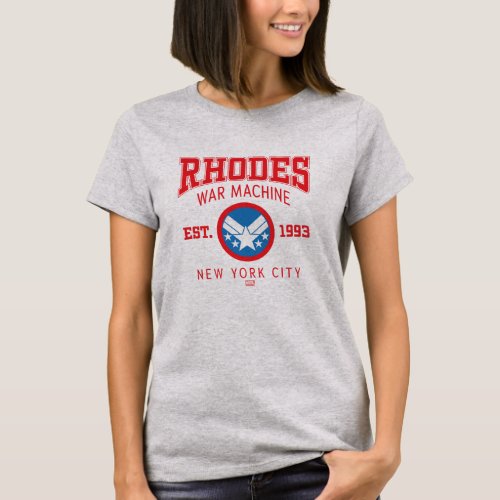 Avengers Collegiate Logo Rhodes War Machine T_Shirt