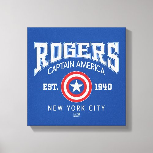Avengers Collegiate Logo Rogers Captain America Canvas Print