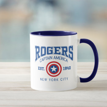 Avengers Collegiate Logo: Rogers Captain America Mug by avengersclassics at Zazzle