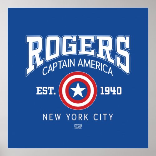 Avengers Collegiate Logo Rogers Captain America Poster