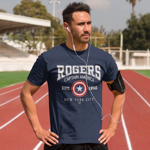 Avengers Collegiate Logo Rogers Captain America T_Shirt