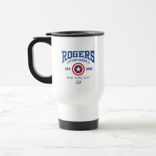 Avengers Collegiate Logo Rogers Captain America Travel Mug