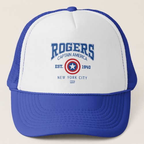 Avengers Collegiate Logo Rogers Captain America Trucker Hat