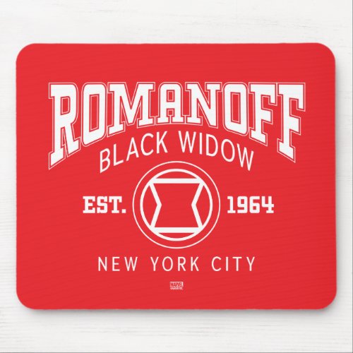 Avengers Collegiate Logo Romanoff Black Widow Mouse Pad
