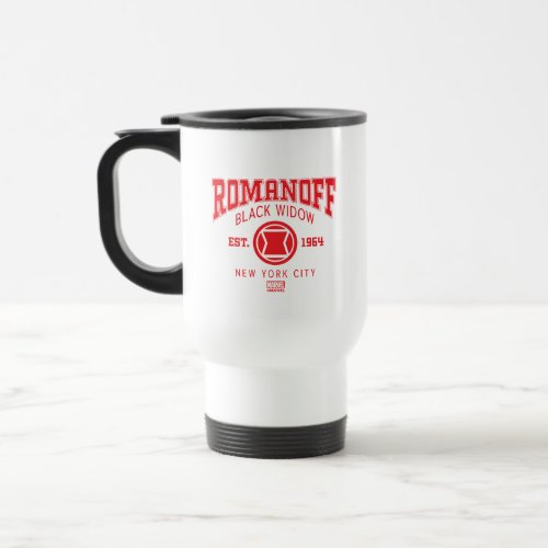 Avengers Collegiate Logo Romanoff Black Widow Travel Mug