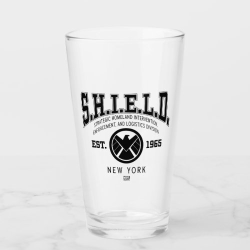 Avengers Collegiate Logo SHIELD Glass