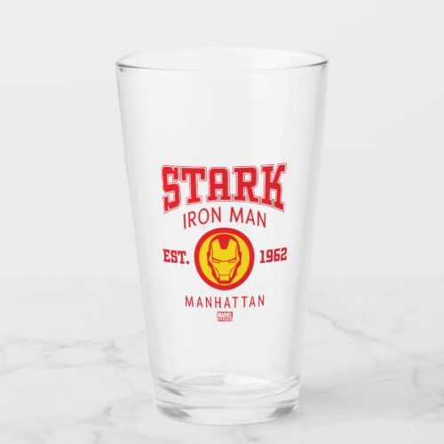 Avengers Collegiate Logo Stark Iron Man Glass