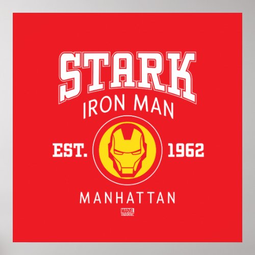 Avengers Collegiate Logo Stark Iron Man Poster