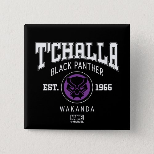 Avengers Collegiate Logo TChalla Black Panther Button