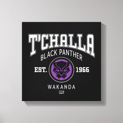 Avengers Collegiate Logo TChalla Black Panther Canvas Print