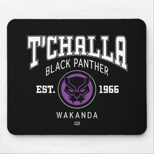 Avengers Collegiate Logo TChalla Black Panther Mouse Pad