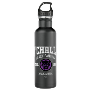Avengers Collegiate Logo: T'Challa Black Panther Stainless Steel Water Bottle