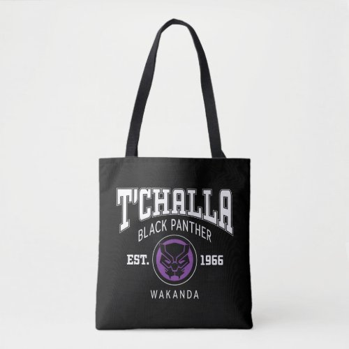 Avengers Collegiate Logo TChalla Black Panther Tote Bag