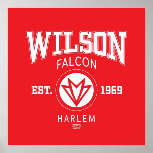 Avengers Collegiate Logo Wilson Falcon Poster