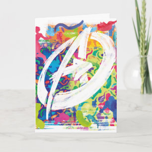 Avengers   Colorful Graffiti Silhouette Logo Card