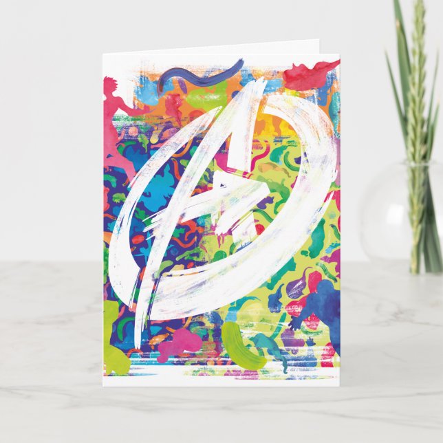 Avengers | Colorful Graffiti Silhouette Logo Card (Front)