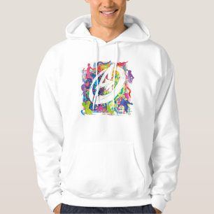 Avengers Colorful Graffiti Silhouette Logo Hoodie