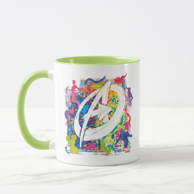 Avengers | Colorful Graffiti Silhouette Logo Mug (Left)