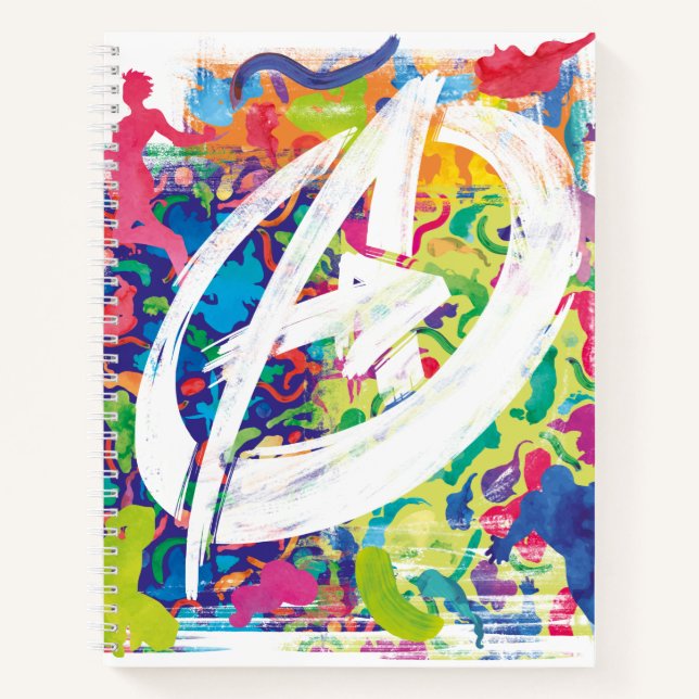 Avengers | Colorful Graffiti Silhouette Logo Notebook (Front)
