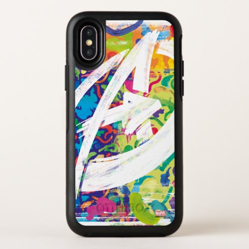 Avengers  Colorful Graffiti Silhouette Logo OtterBox Symmetry iPhone X Case