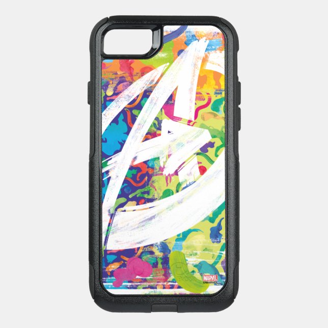 Avengers | Colorful Graffiti Silhouette Logo Otterbox iPhone Case (Back)
