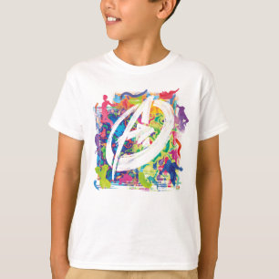 Avengers   Colorful Graffiti Silhouette Logo T-Shirt