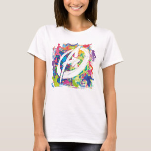 Avengers   Colorful Graffiti Silhouette Logo T-Shirt