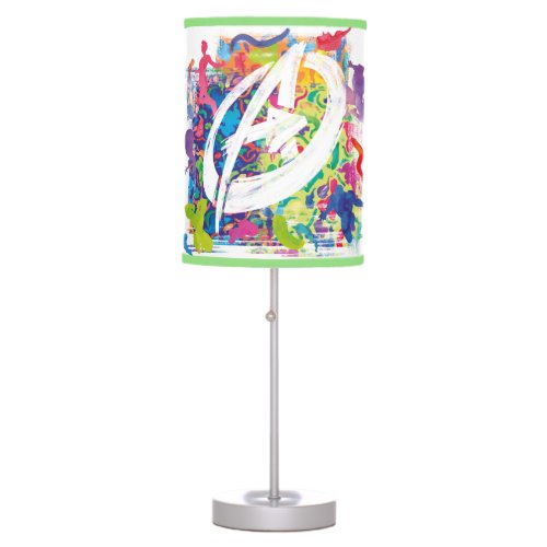 Avengers  Colorful Graffiti Silhouette Logo Table Lamp