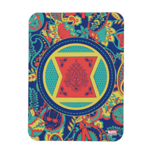 Avengers Colorful Paisley Black Widow Logo Magnet