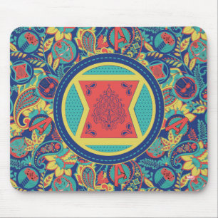 Avengers Colorful Paisley Black Widow Logo Mouse Pad