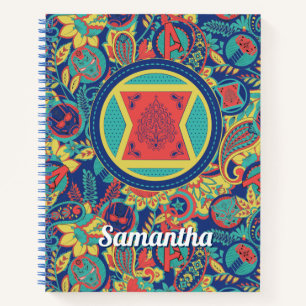 Avengers Colorful Paisley Black Widow Logo Notebook